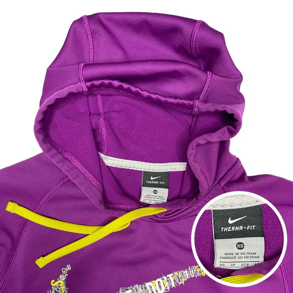 Nike Purple & Yellow Therma Fit Sweatshirt Hoodie - Picture 2 of 6